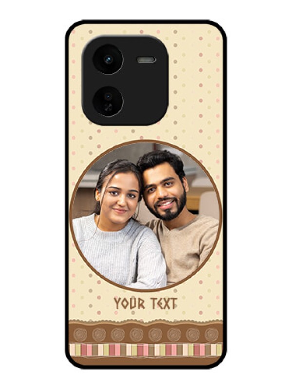 Custom iQOO Z9X 5G Custom Glass Phone CaseBrown Dotted Mobile Case Design