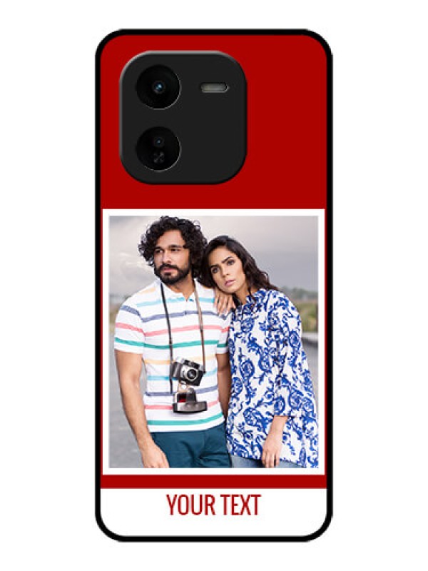 Custom iQOO Z9X 5G Custom Glass Phone CaseRed Color Design