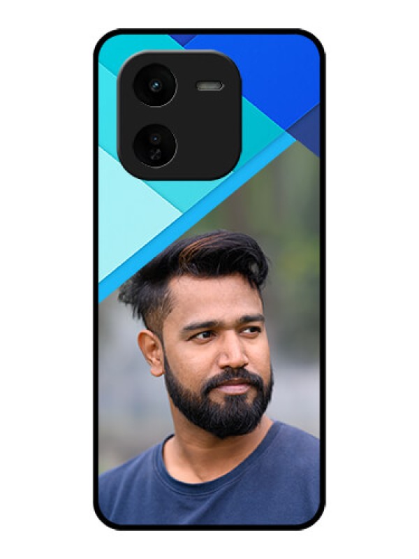 Custom iQOO Z9X 5G Custom Glass Phone CaseBlue Pattern Design