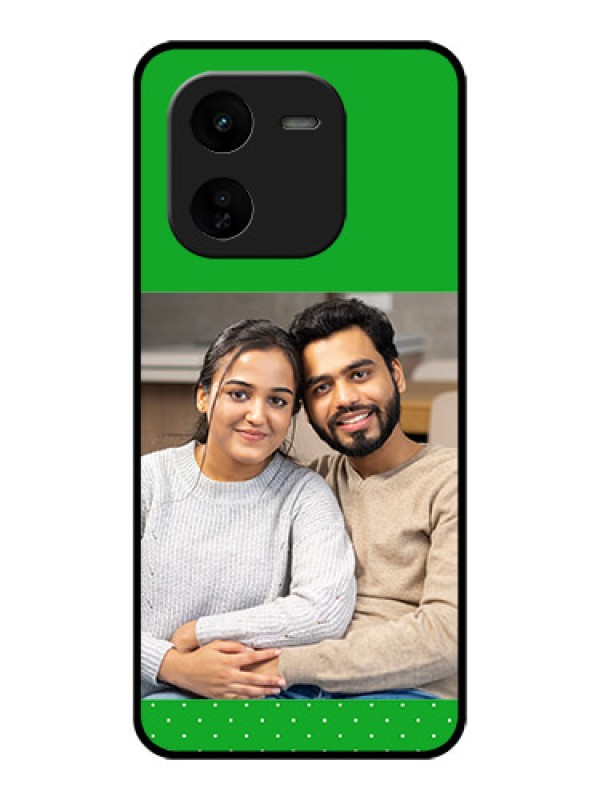 Custom iQOO Z9X 5G Custom Glass Phone CaseGreen Pattern Design