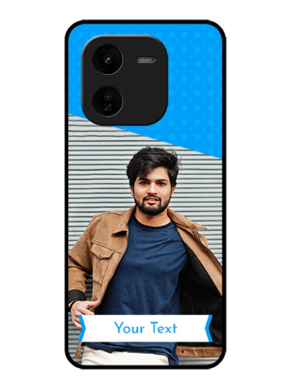 Custom iQOO Z9X 5G Custom Glass Phone CaseSimple Blue Color Design