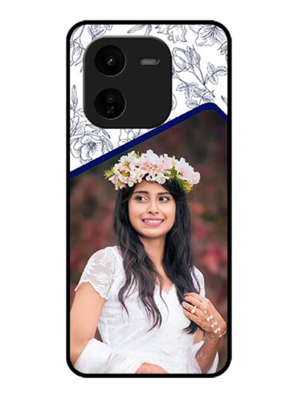 Custom iQOO Z9X 5G Custom Glass Phone CaseClassy Floral Design