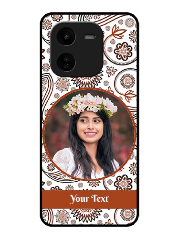 Custom iQOO Z9X 5G Custom Glass Phone CaseAbstract Flower Design