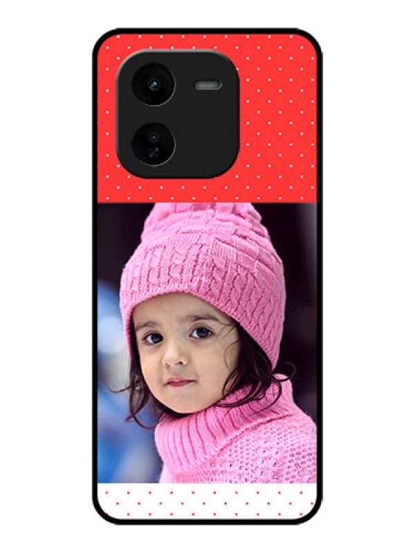 Custom iQOO Z9X 5G Custom Glass Phone CaseRed Pattern Design