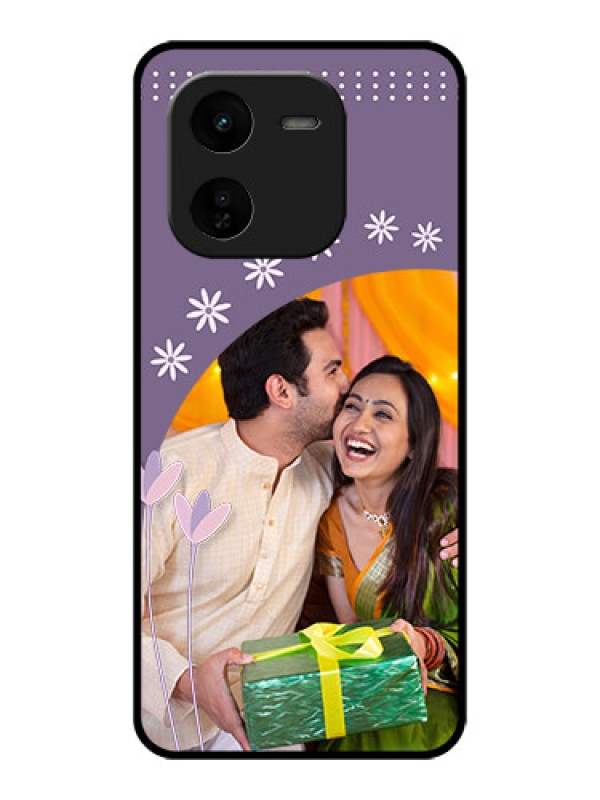 Custom iQOO Z9X 5G Custom Glass Phone CaseLavender Flowers Design