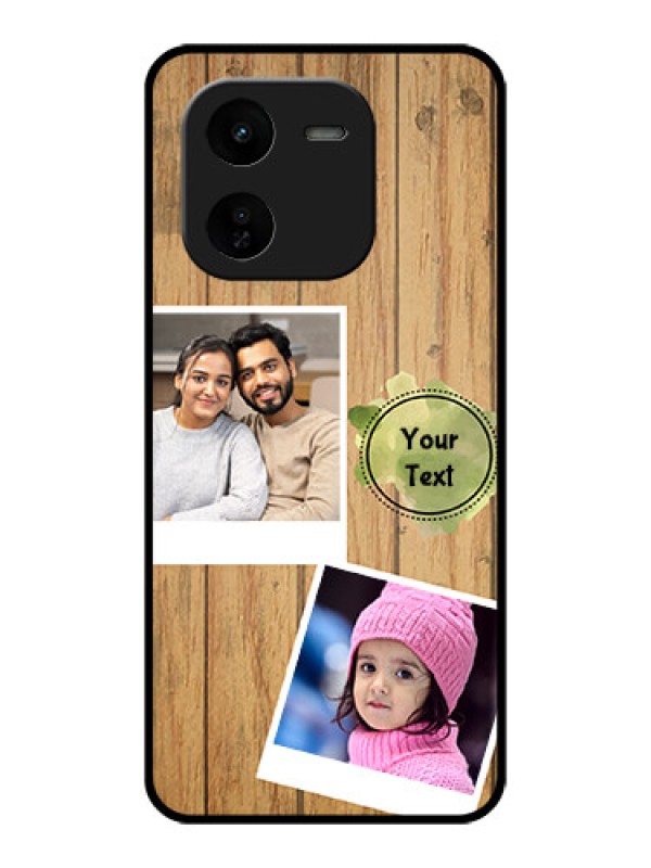 Custom iQOO Z9X 5G Custom Glass Phone CaseWooden Texture Design