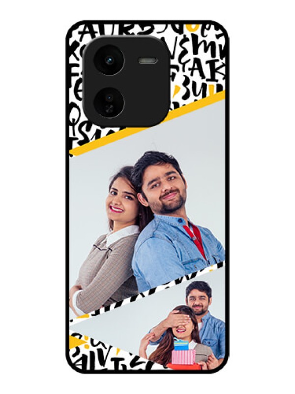Custom iQOO Z9X 5G Custom Glass Phone CaseLetters Pattern Design