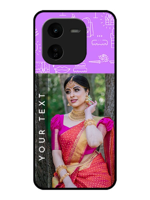 Custom iQOO Z9X 5G Custom Glass Phone CaseBirthday Icons Design