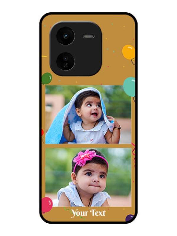 Custom iQOO Z9X 5G Custom Glass Phone CaseImage Holder With Birthday Celebrations Design