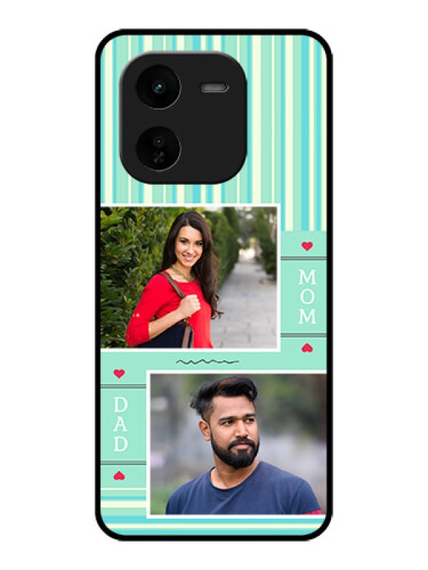 Custom iQOO Z9X 5G Custom Glass Phone CaseMom and Dad Pic Design