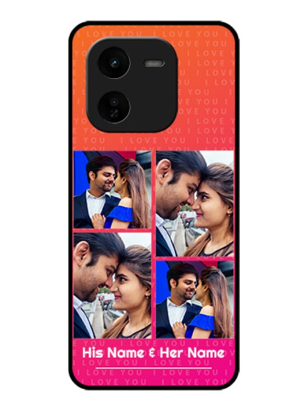 Custom iQOO Z9X 5G Custom Glass Phone CaseI Love You Pink Design