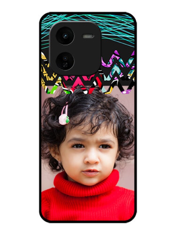 Custom iQOO Z9X 5G Custom Glass Phone CaseNeon Abstract Design
