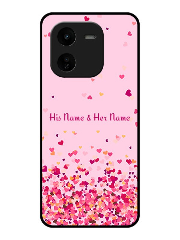 Custom iQOO Z9X 5G Custom Glass Phone CaseFloating Hearts Design