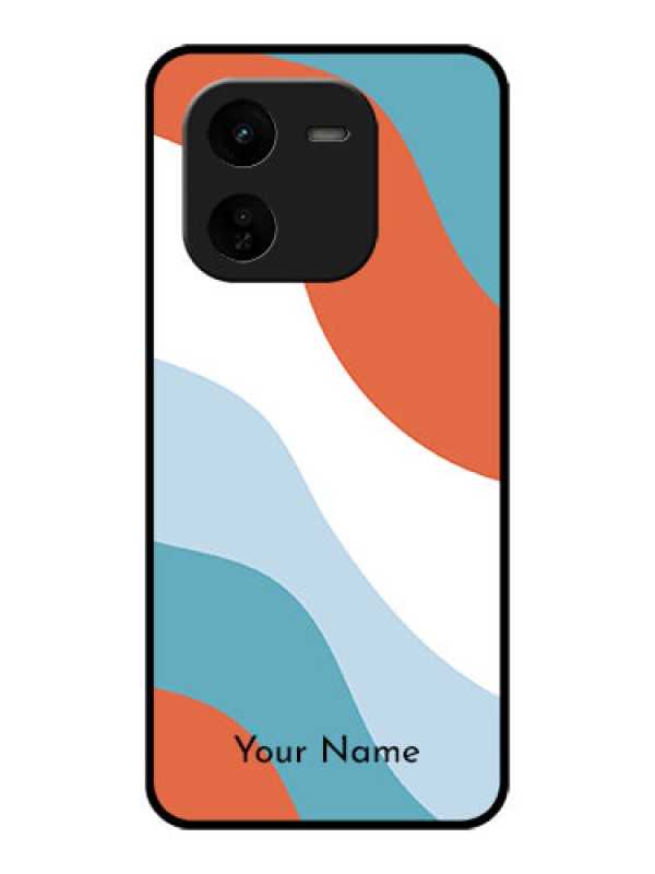 Custom iQOO Z9X 5G Custom Glass Phone CaseColoured Waves Design
