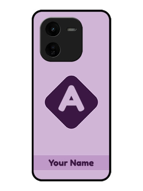 Custom iQOO Z9X 5G Custom Glass Phone CaseCustom Letter In Curved Badge Design
