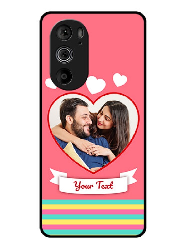 Custom Motorola Edge 30 Pro Custom Glass Phone Case - Love Shapes Doodle Design