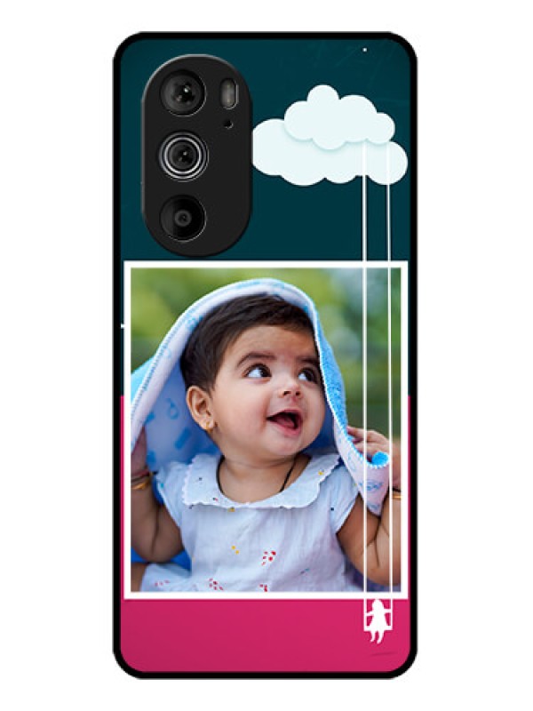 Custom Motorola Edge 30 Pro Custom Glass Phone Case - Cute Girl With Cloud Design