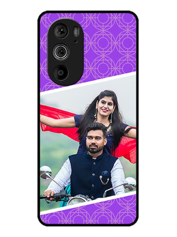 Custom Motorola Edge 30 Pro Custom Glass Phone Case - Violet Color Pattern Design