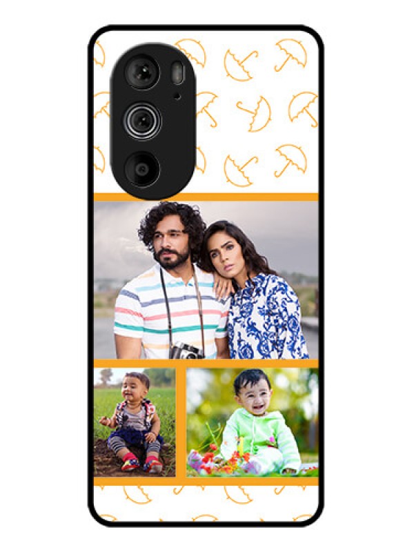 Custom Motorola Edge 30 Pro Custom Glass Phone Case - Yellow Pattern Design