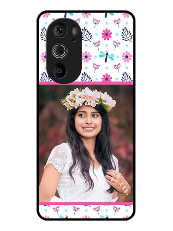 Custom Motorola Edge 30 Pro Custom Glass Phone Case - Colorful Flower Design