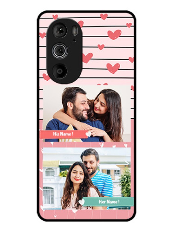 Custom Motorola Edge 30 Pro Custom Glass Phone Case - Photo With Heart Design