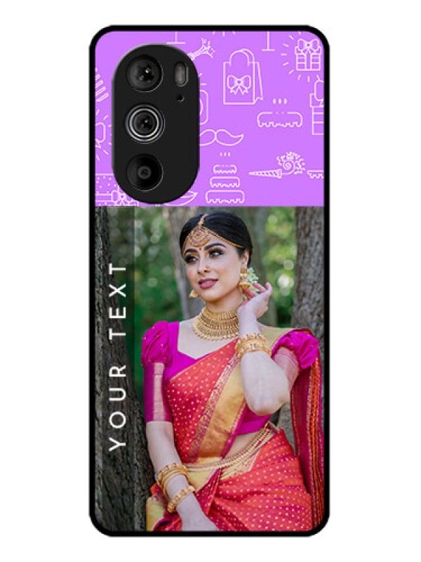 Custom Motorola Edge 30 Pro Custom Glass Phone Case - Birthday Icons Design