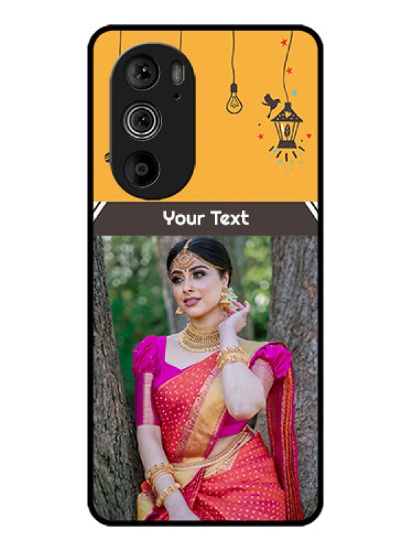 Custom Motorola Edge 30 Pro Custom Glass Phone Case - With Family Picture And Icons