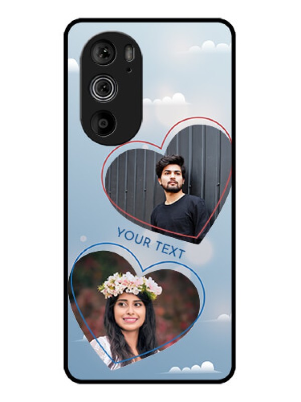 Custom Motorola Edge 30 Pro Custom Glass Phone Case - Blue Color Couple Design