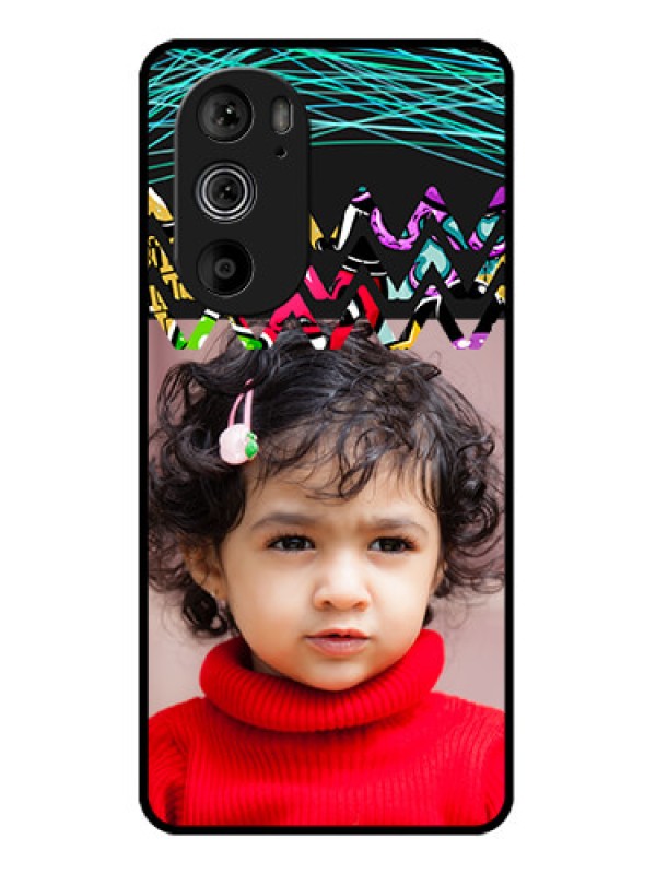 Custom Motorola Edge 30 Pro Custom Glass Phone Case - Neon Abstract Design
