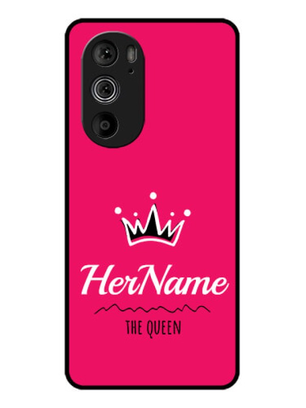 Custom Motorola Edge 30 Pro Custom Glass Phone Case - Queen With Name Design