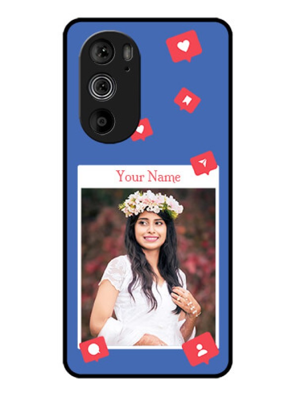 Custom Motorola Edge 30 Pro Custom Glass Phone Case - Like Share And Comment Design