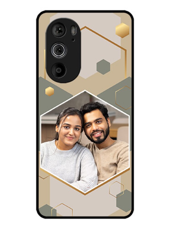 Custom Motorola Edge 30 Pro Custom Glass Phone Case - Stylish Hexagon Pattern Design