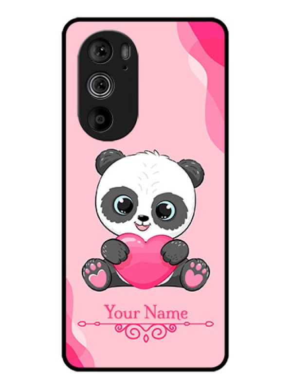 Custom Motorola Edge 30 Pro Custom Glass Phone Case - Cute Panda Design