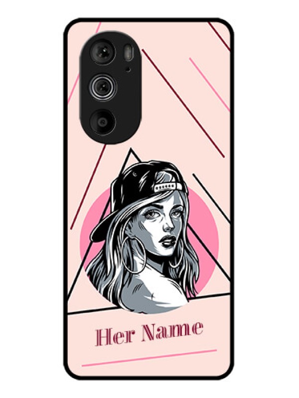 Custom Motorola Edge 30 Pro Custom Glass Phone Case - Rockstar Girl Design