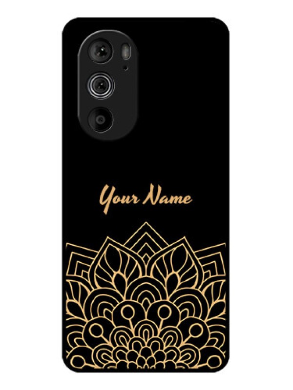 Custom Motorola Edge 30 Pro Custom Glass Phone Case - Golden Mandala Design