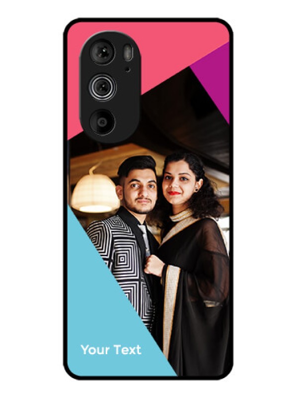 Custom Motorola Edge 30 Pro Custom Glass Phone Case - Stacked Triple Colour Design