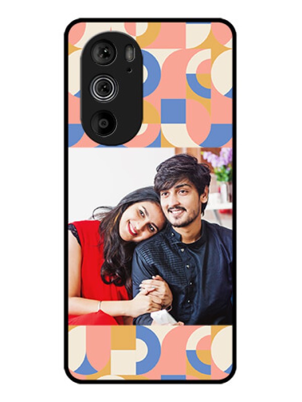 Custom Motorola Edge 30 Pro Custom Glass Phone Case - Semi - Circle Maze Pattern Design