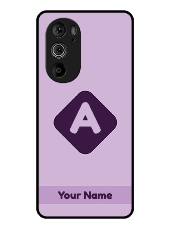 Custom Motorola Edge 30 Pro Custom Glass Phone Case - Custom Letter In Curved Badge Design