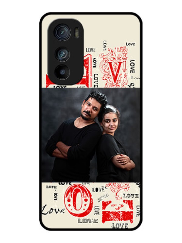 Custom Motorola Edge 30 Custom Glass Phone Case - Trendy Love Design Case