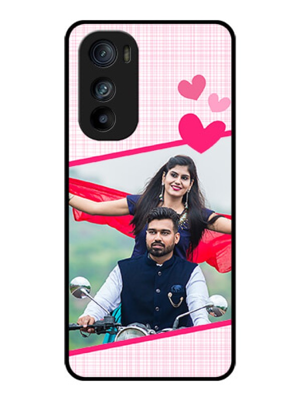 Custom Motorola Edge 30 Custom Glass Phone Case - Love Shape Heart Design