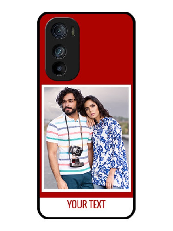 Custom Motorola Edge 30 Custom Glass Phone Case - Red Color Design