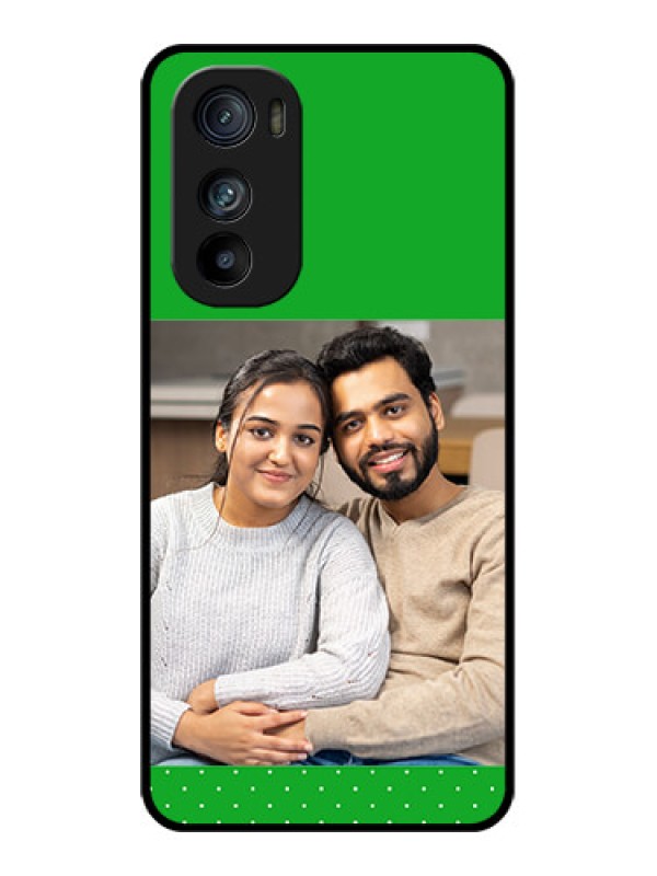 Custom Motorola Edge 30 Custom Glass Phone Case - Green Pattern Design