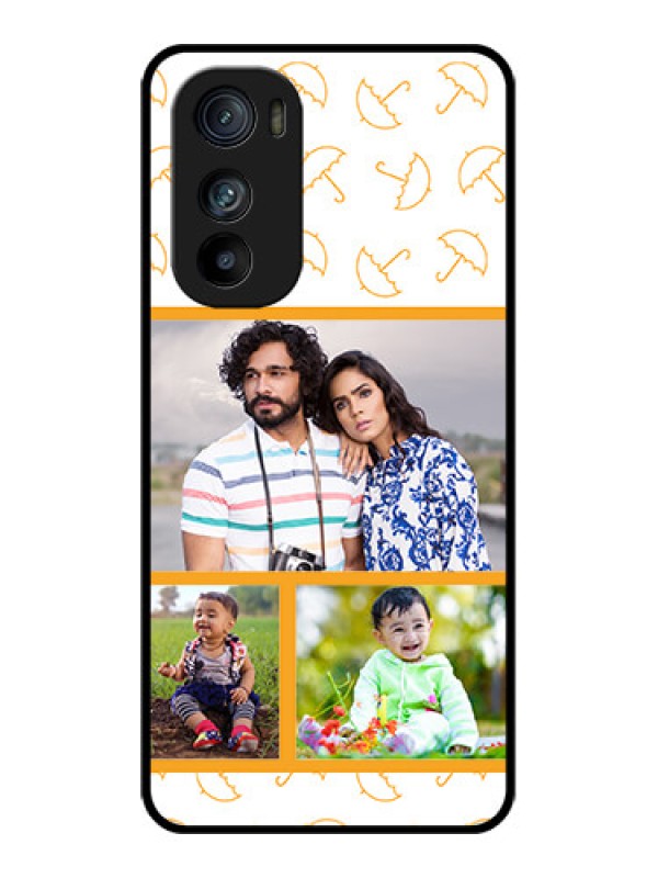 Custom Motorola Edge 30 Custom Glass Phone Case - Yellow Pattern Design