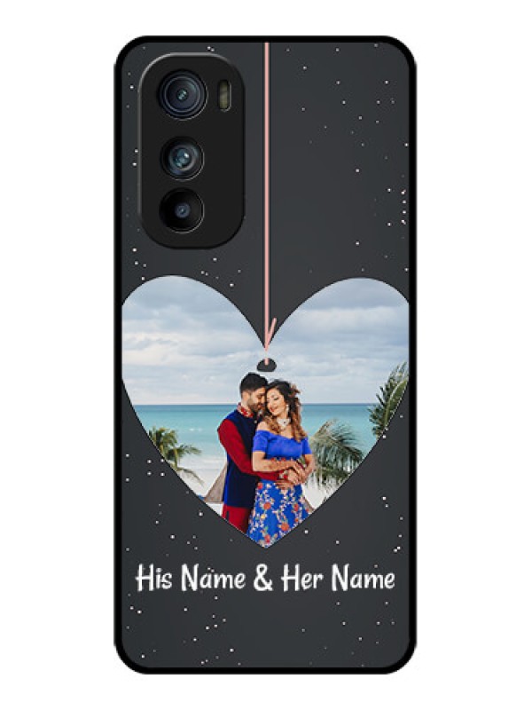 Custom Motorola Edge 30 Custom Glass Phone Case - Hanging Heart Design