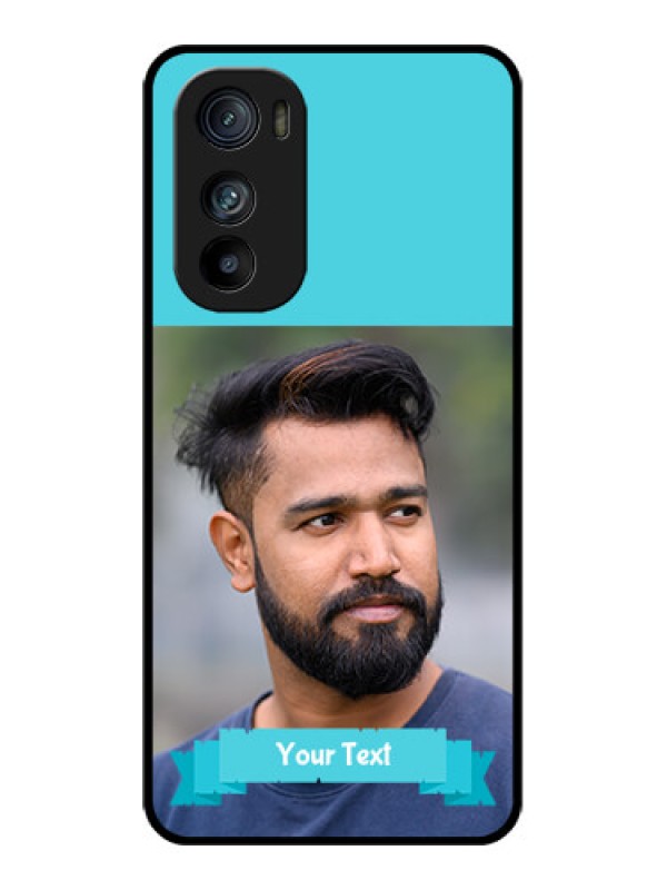 Custom Motorola Edge 30 Custom Glass Phone Case - Blue Color Design