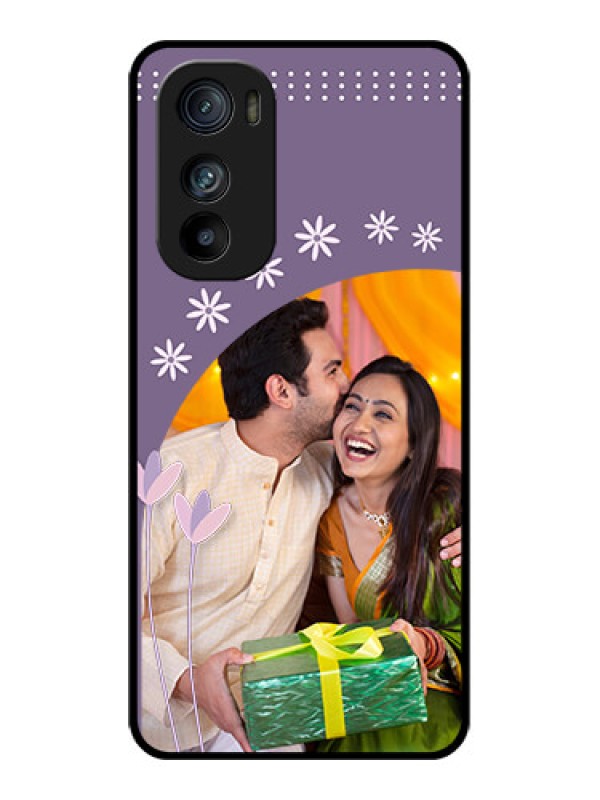 Custom Motorola Edge 30 Custom Glass Phone Case - Lavender Flowers Design