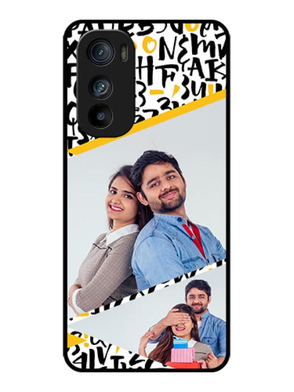 Custom Motorola Edge 30 Custom Glass Phone Case - Letters Pattern Design