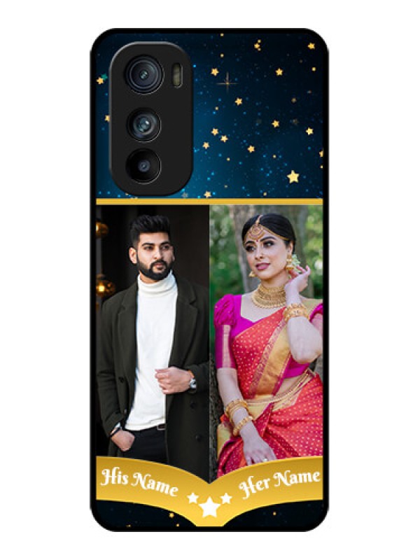 Custom Motorola Edge 30 Custom Glass Phone Case - Galaxy Stars Backdrop Design