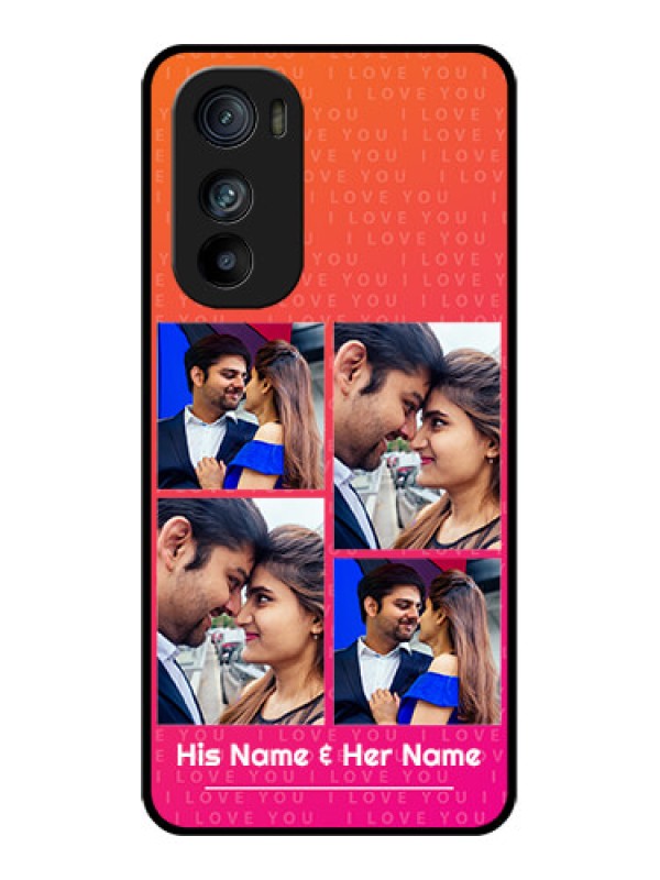 Custom Motorola Edge 30 Custom Glass Phone Case - I Love You Pink Design