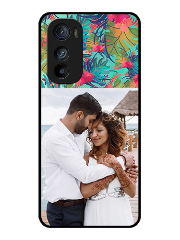 Custom Motorola Edge 30 Custom Glass Phone Case - Watercolor Floral Design